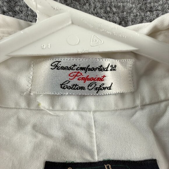 Gitman Bros Oxford Pinpoint Button-Down USA 17.5 Cotton Short Sleeve White - Picture 9 of 12